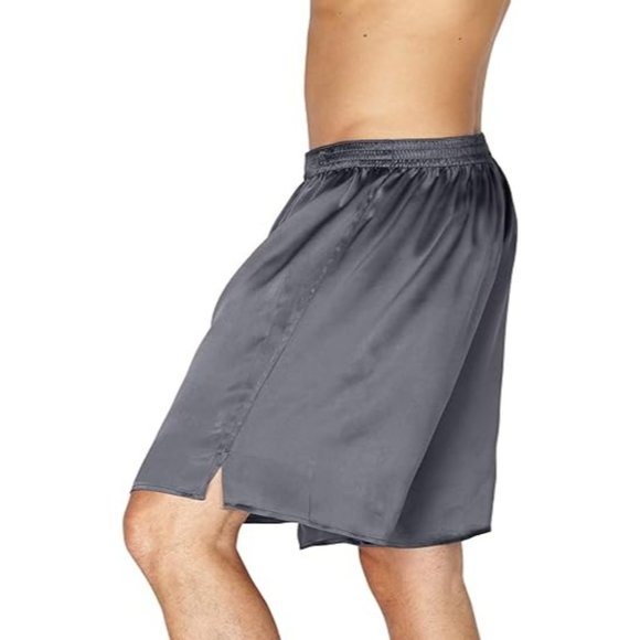 INTIMO Mens Big and Tall Classic Silk Boxer, Graphite, 1X - Picture 2 of 4